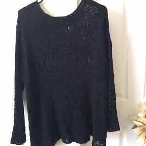 LF Distressed Black Sweater